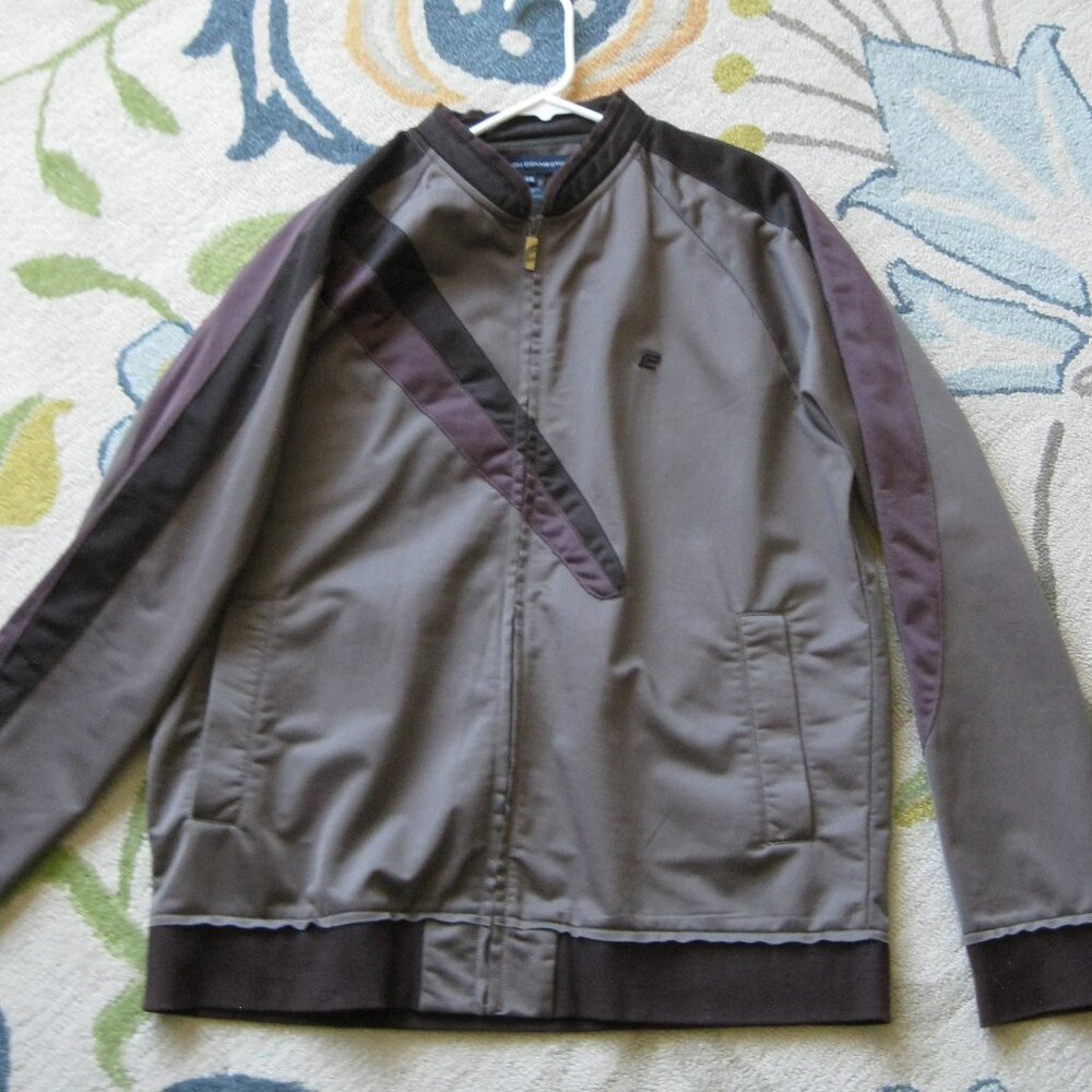 French Connection UK (FCUK) full zip men's sweatshirt grey retro